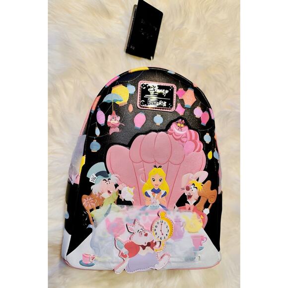 *NEW* Loungefly Disney Alice in Wonderland Unbirthday Party Mini Backpack - Picture 1 of 6